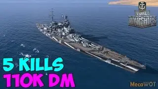 World of WarShips | Friedrich der Gro&szlig;e | 5 KILLS | 110K Damage - Replay Gameplay 1080p 60 fps