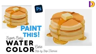 How to Paint PanCake Dessert | Step by Step Digital Art Lessons | Photoshop Tutorial