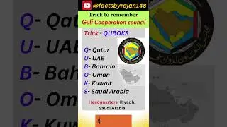 Memory Trick Gulf Cooperation Council member Countries#quboks #gcc #gulfcountries #tricks #gk