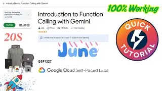 [JUNE] Introduction to Function Calling with Gemini #GSP1227 #qwiklabs #arcade