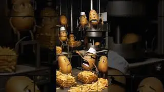 When Potatoes Make Their Own Fries 😂🍟 #cartoon #animation #facts #love