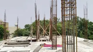 DAY 207 // 06 JUN 2023 / CENTERING of Duct Projection / Rebaring of Columns / Plaster/ Brick work