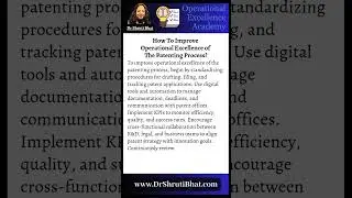 How To Improve Operational Excellence of The Patenting Process | Streamline IP Strategy & Efficiency