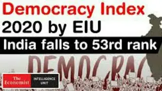 Democracy index 2020 by EIU:india falls to 53rd rank | considered as 