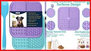 Feeding Mat for Dogs & Cats 2 Pack, Slow Feeder & Non-Slip Design, Pet Calming Dog Treat Mat Anxiety