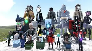 New Skeleton Revival vs Clock Man VS G Man Upgraded, Garry's mods Gameplay