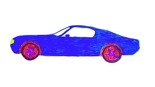 🎨✨ Ford Mustang Car Drawing for Kids 🚗🔥 | Colorful Art Fun 🌈 | RainbowPictures