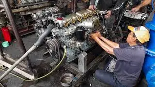 Tes Mesin Mitsubishi Fuso 6 D 15 Untuk Penggilingan Padi Pesanan Konsumen Poso.