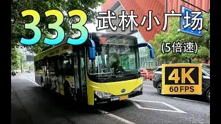 【杭州公交】333路 三墩→武林小广场 5倍速 4K60fps（POV15）