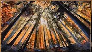 ACRYLIC PAINTING TUTORIAL /HOW TO PAINT A FOREST | STEP by STEP