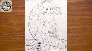 Sasuke drawing full body || How to draw sasuke with snake|| Step By Step