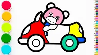 How to Draw a Bear driving | Step by Step