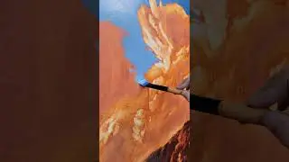 I love the juxtaposition of the blue sky against the orange-red underpainting