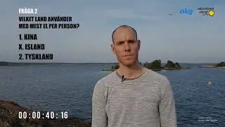 Fr&aring;ga 2. Vilket land f&ouml;rbrukar mest el per person?