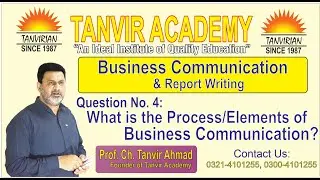 What is the Process/Elements of communication? | TANVIR ACADEMY