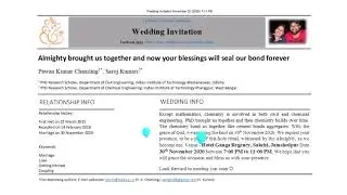 Wedding Invitation in the form of manuscript (research article)