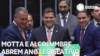 Hugo Motta e Davi Alcolumbre abrem ano legislativo no Congresso
