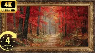 Cozy Autumn Forest 4K Painting - 4 Hours Beautiful Fall Frame TV Art Screensaver