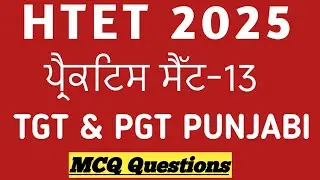 Set-13 Htet 2025 Tgt and Pgt Punjabi Revision  Punjabi paper for Htet 