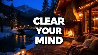 Cozy Deep Focus in Snowy Mountains ❄️ Riverside Cabin | Soft Piano for Study
