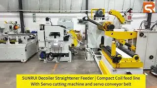 SUNRUI Decoiler Straightener Feeder| Compact Coil feed line With Servo cutting & servo conveyor belt