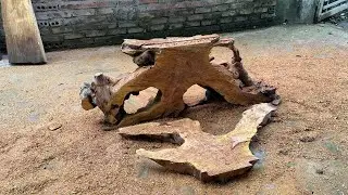 This Guy Turned a Forgotten Charred Stump into a Coffee Table with Stunning Ideas!