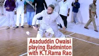 Asaduddin Owaisi  Playing Badminton With KTR | Owaisi Vs KTR