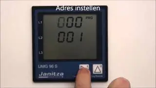 Modbus adres instellen op Janitza UMG96S, UMG96RM