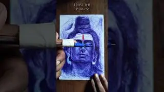 Art + Magic Pen + Fire = Divine Mahadev Reveal | #Shorts  #mahadev  #creative #artreveal