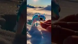 Tiny 1-Inch Crystal-Ice Creature Emerges on Frozen Plain ❄️✨ | POV Magical Shorts