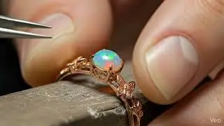luxury Women&rsquo;s Ring Making Process | Opal Center Stone, Butterfly Motifs, Rose Gold Band
