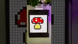 Pixel Art Mushroom 🌟 Cute Retro Style |Day 24/30 Pixel Art Challenge #Shorts