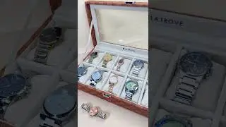 Premium 10-Slot Watch Organizer Box with Glass Top & Soft Cushions  #watch #latrove  #jewellery