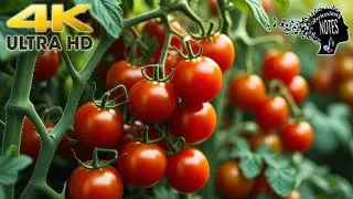 4K Relaxing Amazing Juicy Tomatoes with Amazing Ambient Meditational Spiritual music #asmr