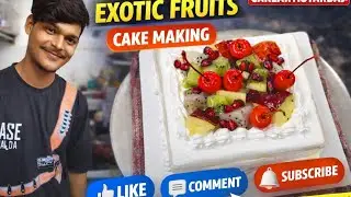 Fresh & Colorful Exotic Fruits🎂🍓🥝//ताज़ा और रंग-बिरंगे विदेशी फलों से बना केक 🍓🥝#cake #viralvideos 