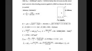 concrete - working stress method - cracked section example-المقطع المتشقق