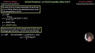Solved Problems on Properties of Fuids 2026 Part B