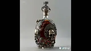 Skull Halloween Whiskey Decanter, Halloween Decorated Glass Whiskey Decanter #glassware