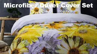 NTBAY 3 Piece Sunflower Microfiber Duvet Cover Set