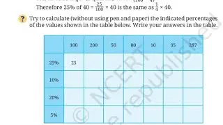 &ldquo;Try to calculate (without using pen and paper) the indicated percentages of the values shown in the