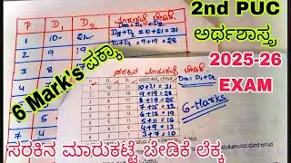 2nd PUC ECONOMICS 🔥 calculation for Market demand 6 Mark's guarantee 2025-26 ANNUAL EXAM 