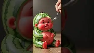 Baby Watermelon Eating #fyp #shorts #ai #baby #cute #eating #food #kids