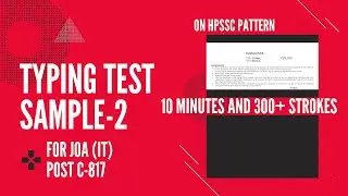 Typing test sample-2 on pattern of hpssc/hpsssb.