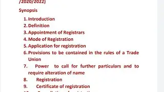 Registration of Trade Union under Trade Union Act 1926