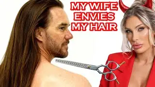 She wants ruin my hair! May I obey my wife and cut my long hair again? #haircut #handsome #shirtless