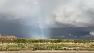 Beautiful Hail Shaft from Tornado Warned Supercell West of Grady, NM Facing East
