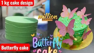 Tall Cake Full Tutorial🤩VanillaSponge✨Butterfly Theme Cake🦋1 kg cake🎁Recipe😍