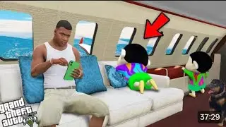 Franklin first experience in private plane with shinchan ln GTA 5 