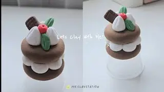 Lets Clay With Me!🎂 CHOCOLATE CAKE [Sweet Treats Series] #foamclay #clay #clayart #tutorial #claykit