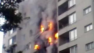 Chevaleret en feu (batiment en feu)